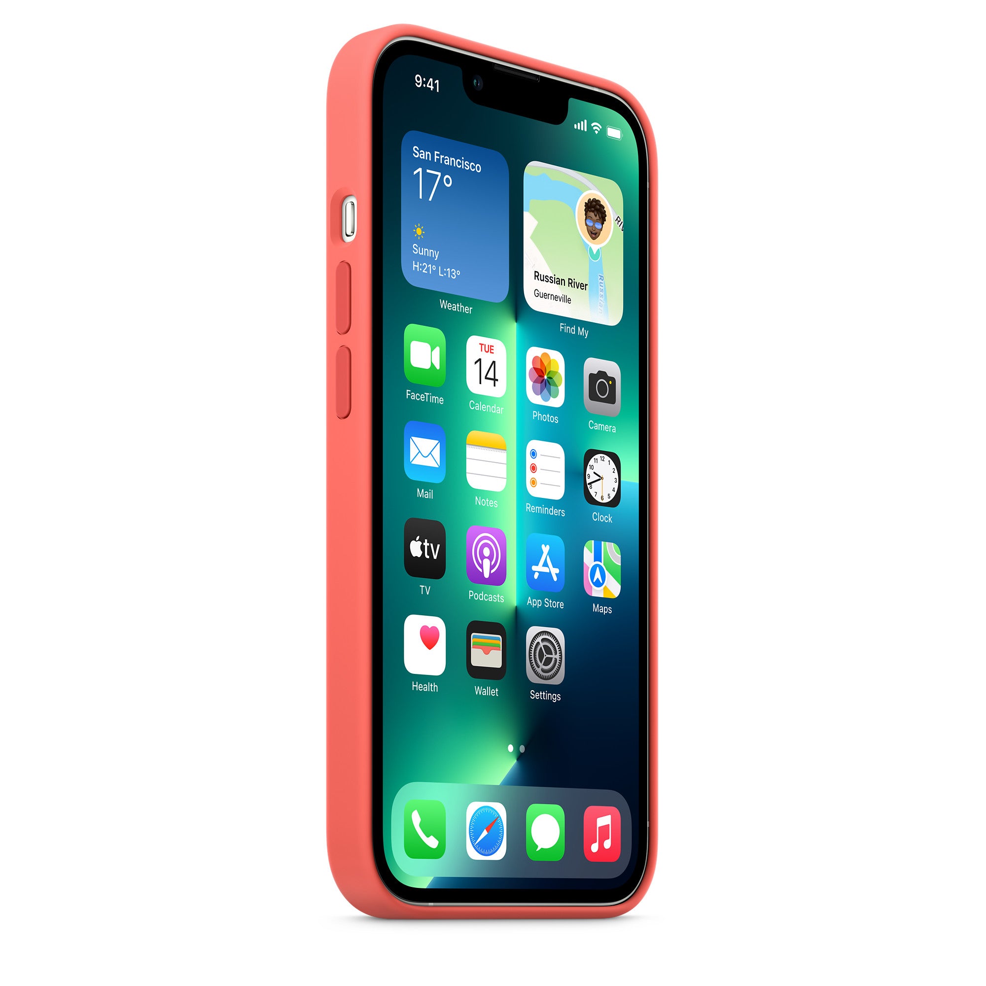 Apple iPhone 13 Pro Magnetic Silicone Case | Guava Apple iPhone 13 Pro Magnetic Silicone Case | Guava